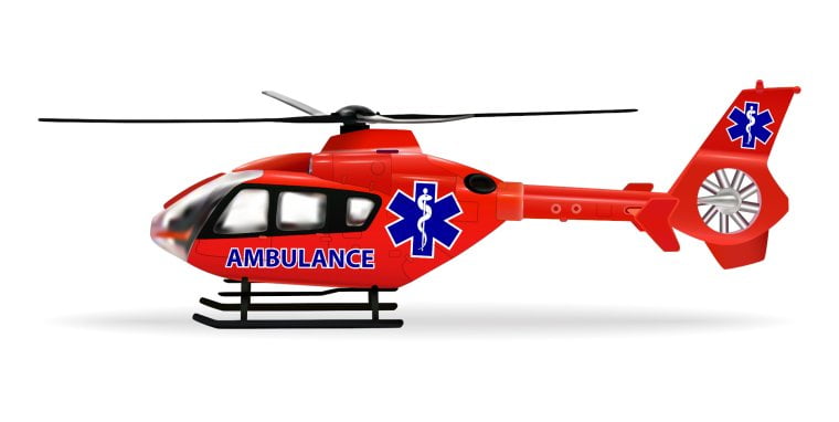 Generic medical helicopter illustration.